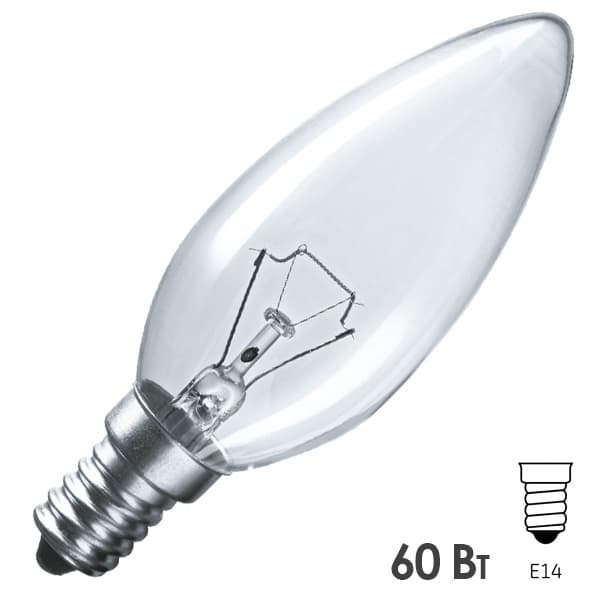 Лампа накаливания декоративная ДС 60вт B35 230в Е14 (свеча) 94304 Navigator Group