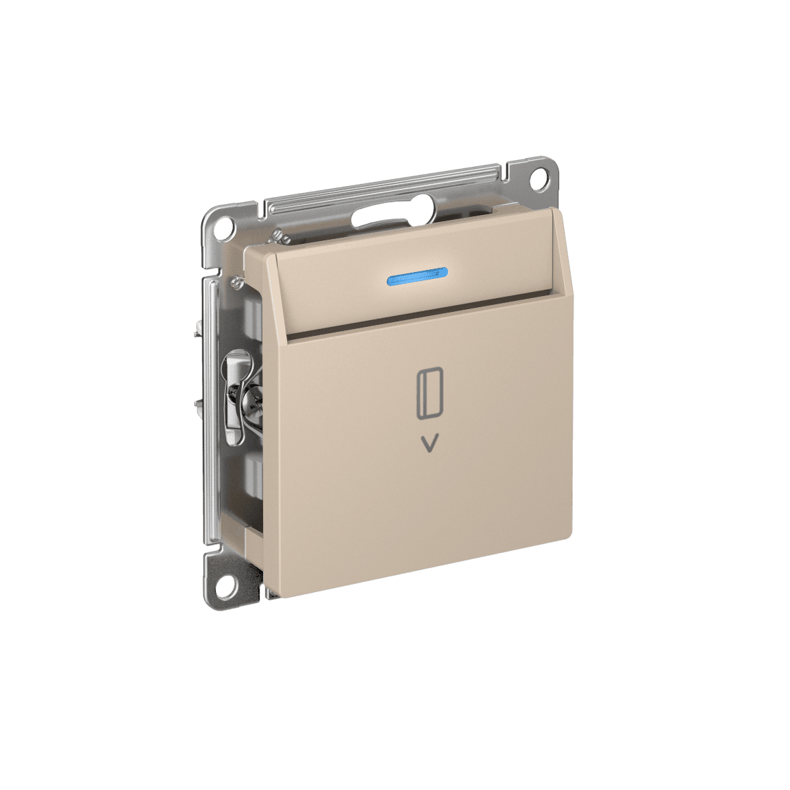 Systeme Electric AtlasDesign Песочный Выключатель карточный с подсветкой, 10А, без задержки отключения, механизм — миниатюра 2