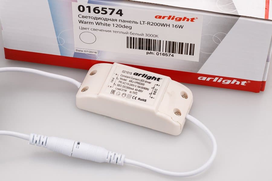Arlight Светодиодная панель LT-R200WH 16W Warm White 120deg (IP40 Металл, 3 года) 016574 — миниатюра 6