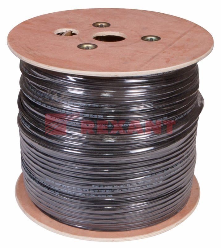 Кабель UTP 4PR 24AWG CAT5e 305м OUTDOOR + ТРОС*1 Rexant 01-0046 — миниатюра 2