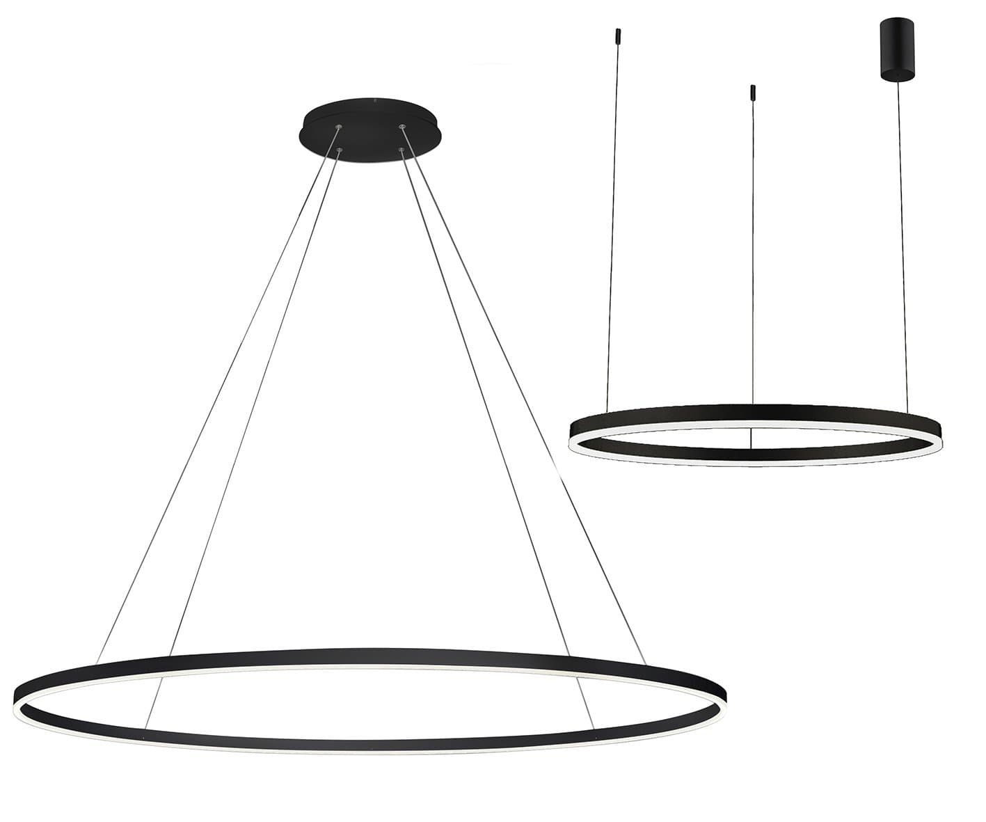 Kink Light 08218,19A(4000K) Подвес Тор черный d150 h120 Led 96W (4000K) диммируемый с пультом ДУ, 2 типа крепления