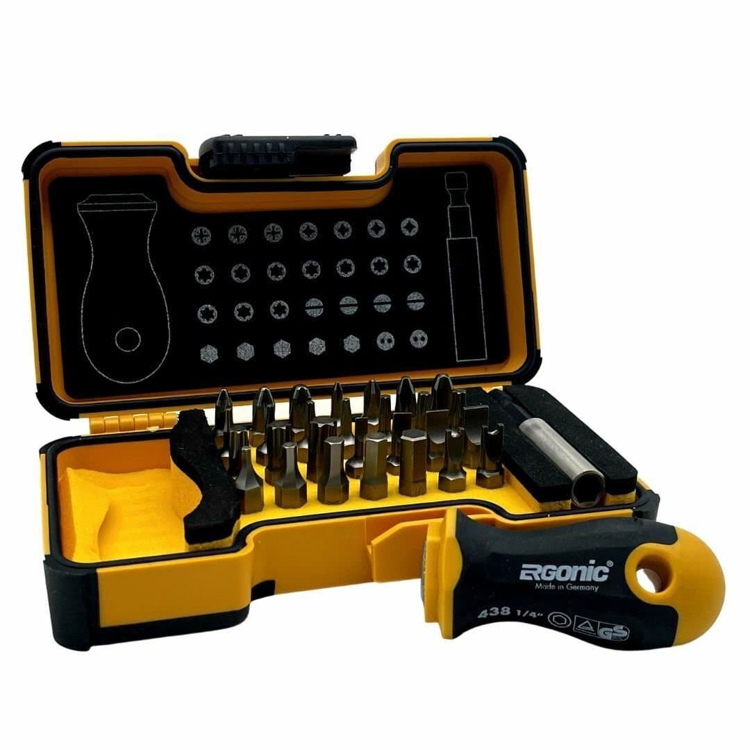 Felo Набор бит SL/PZ/PH/HEX/Tx с рукояткой ERGONIC  и битодержателем в кейсе, 30 шт 02073006 — миниатюра 3