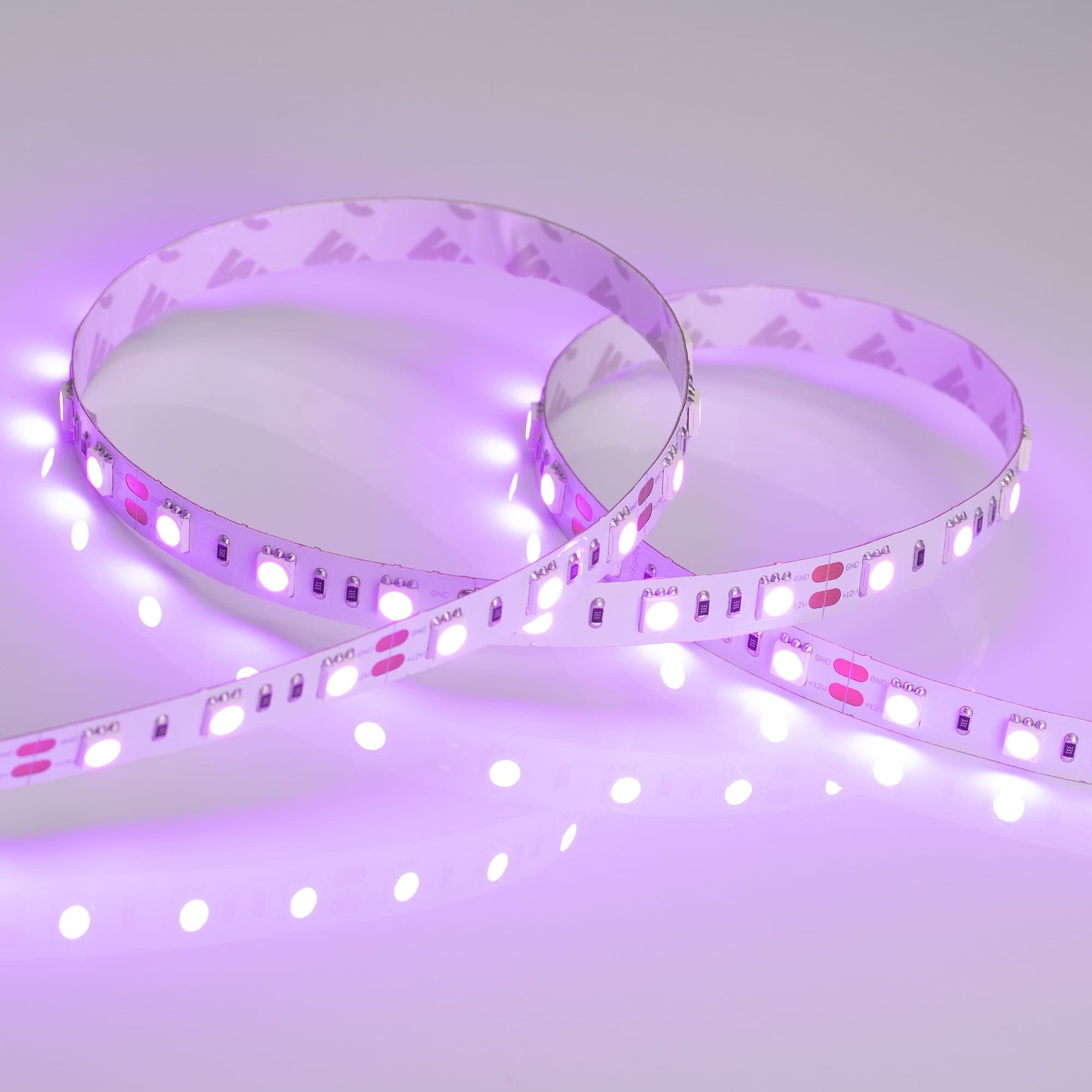 Arlight Светодиодная лента RT 2-5000 12V Pink 2X (5060, 300 LED, LUX) (14.4 Вт/м, IP20) 015975 — миниатюра 5