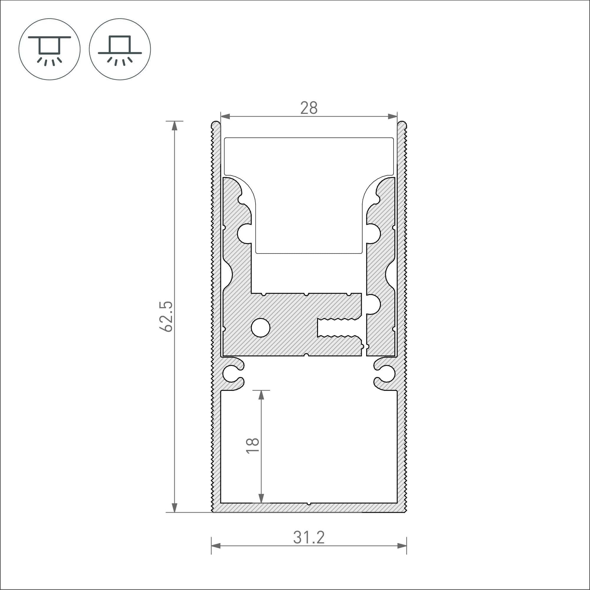 Arlight Профиль-держатель ARH-FLOOR27-H28-2000 (Металл) 039471 — миниатюра 3