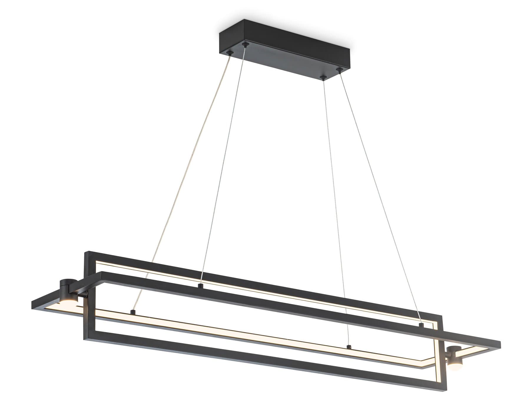 Ambrella Светильник подвесной светодиодный FL5737/2+2 BK черный 45W 3000K/4200K/6400K 900*220*1300 (без ПДУ) — миниатюра 1