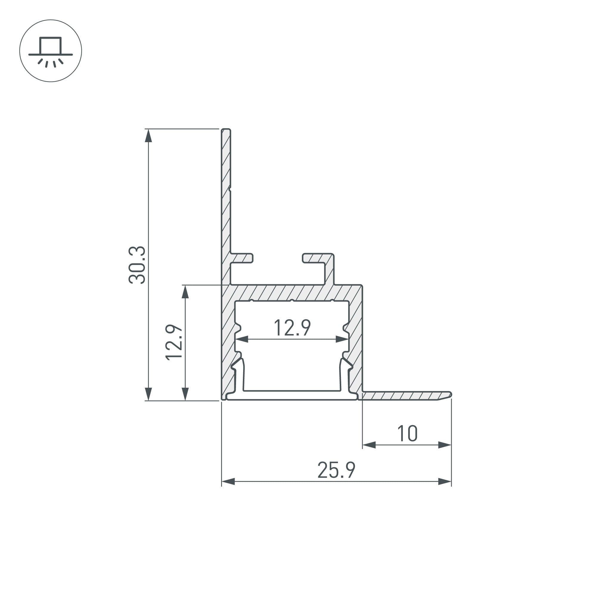 Arlight Профиль ARH-CEIL-S16-2000 ANOD (Алюминий) 034977 — миниатюра 3