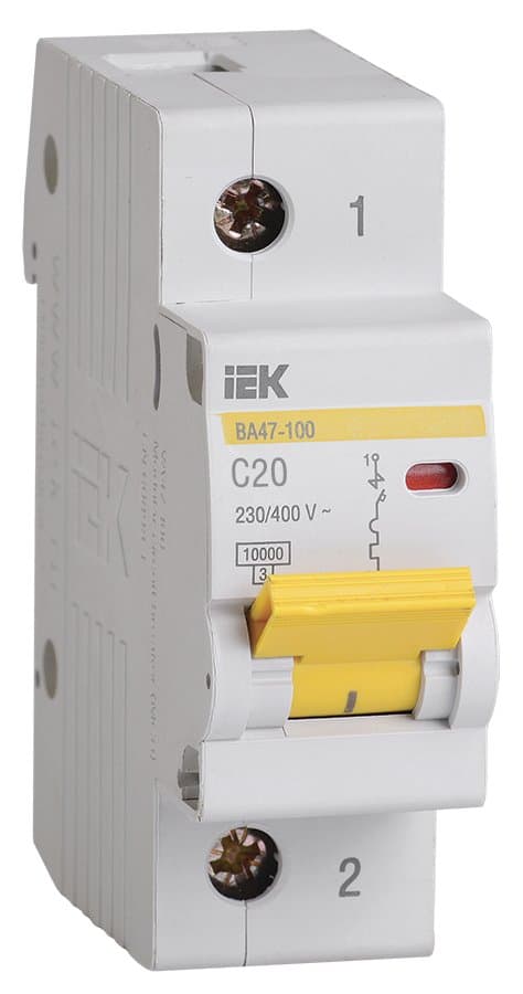 IEK KARAT Автоматический выключатель ВА47-100 1Р 20А 10кА C MVA40-1-020-C