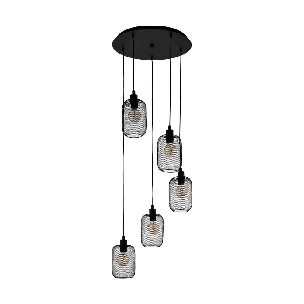 Eglo 43334 Подвес WRINGTON, 5X60W(E27), 540, H1500, сталь, черный