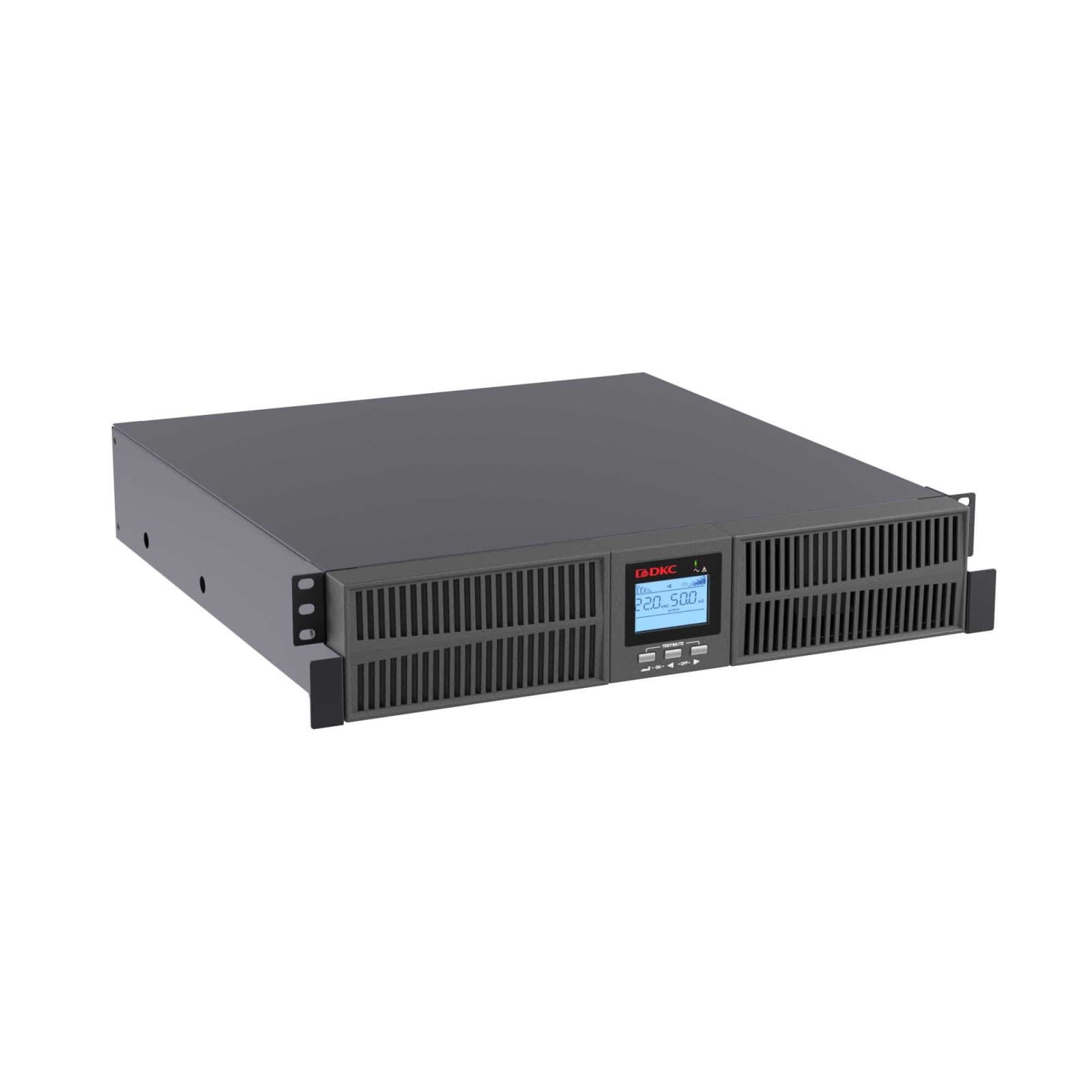 DKC Онлайн ИБП ДКС серии Small Rackmount, 2000 ВА/1800 Вт, 1/1, 8xIEC C13, EPO, USB, RS-232, RJ45, Rack 2U, без АКБ, 9Ач — миниатюра 2