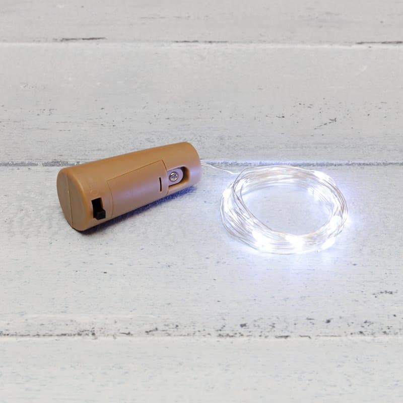 NEON-NIGHT Гирлянда «Роса» с пробкой 2 м, 20 LED, белое свечение, 3хLR44 в комплекте 302-025