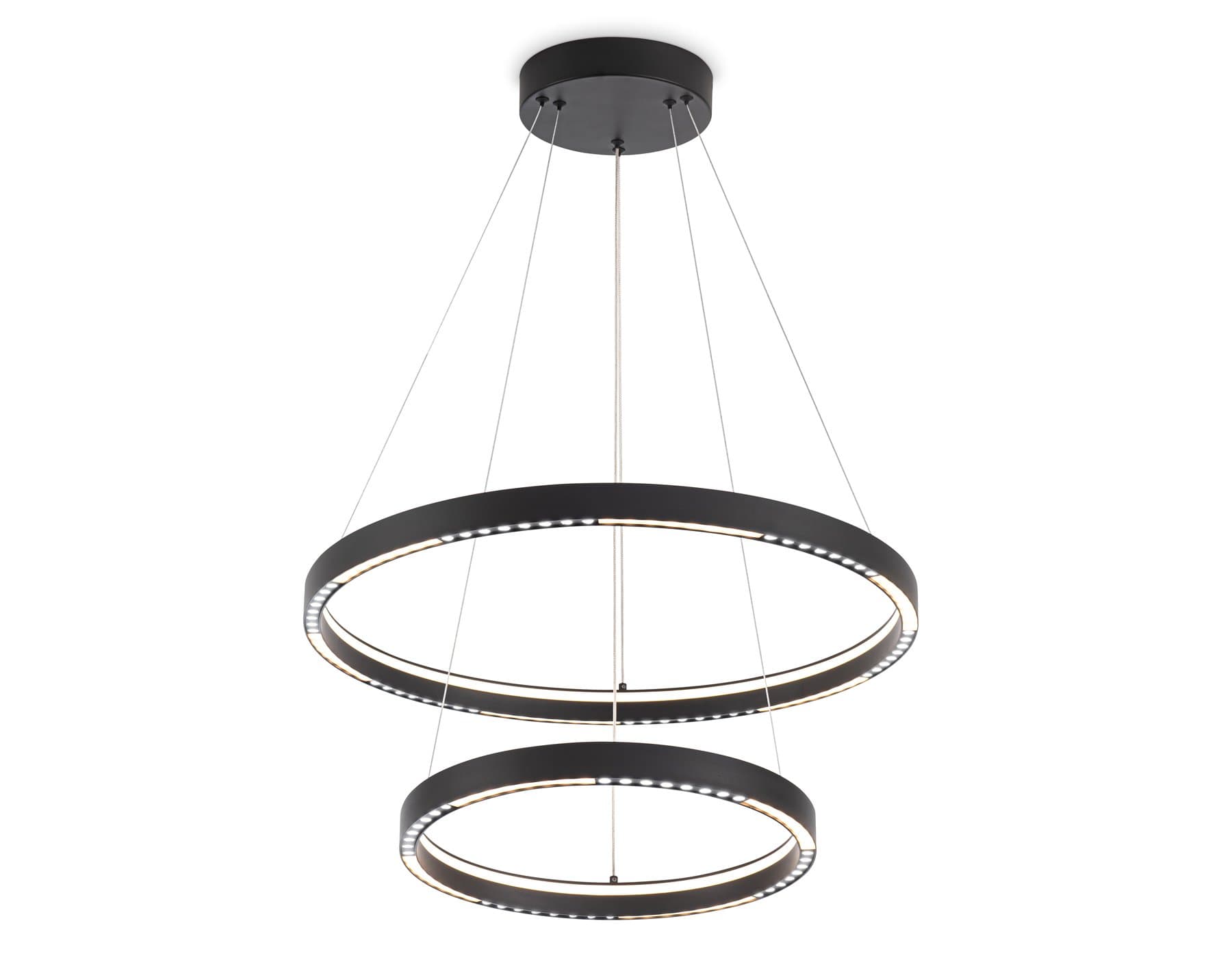 Ambrella Светильник подвесной светодиодный FL5865/2 BK черный 45W 3000K/4200K/6400K D600/400*830 (без ПДУ) — миниатюра 2