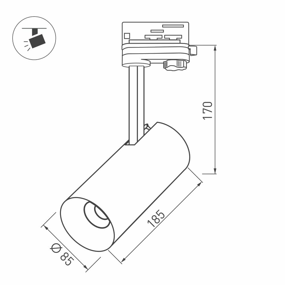 Arlight Светильник SP-POLO-TRACK-LEG-R85-15W Warm3000 (BK-GD, 40 deg) (IP20 Металл, 3 года) 027454 — миниатюра 2