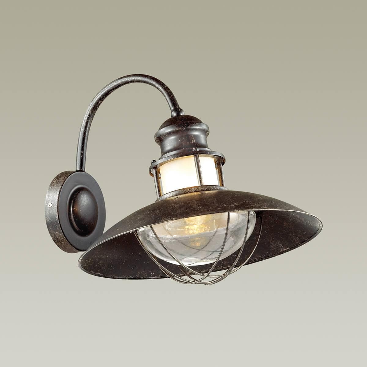 Odeon Light 4164/1W ODL19 695 коричневый/прозрачный Уличный настенный светильник IP44 E27 1*60W DANTE — миниатюра 2