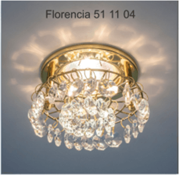 Italmac Florencia 51 11 04 Светильник штампованный с подвесным стеклом, основание золото, MR16