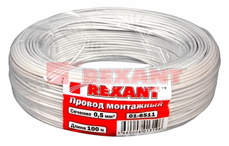 Провод ПГВА 1 х 0.50мм², 100м, БЕЛЫЙ Rexant 01-6511 — миниатюра 2