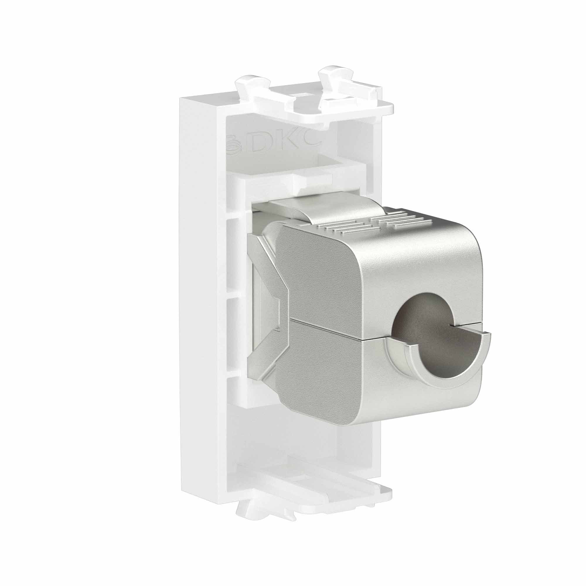 DKC Компьютерная розетка RJ-45 без шторки модульная, кат.6А экранированная, "Avanti", "Белое облако", 1 модуль — миниатюра 3