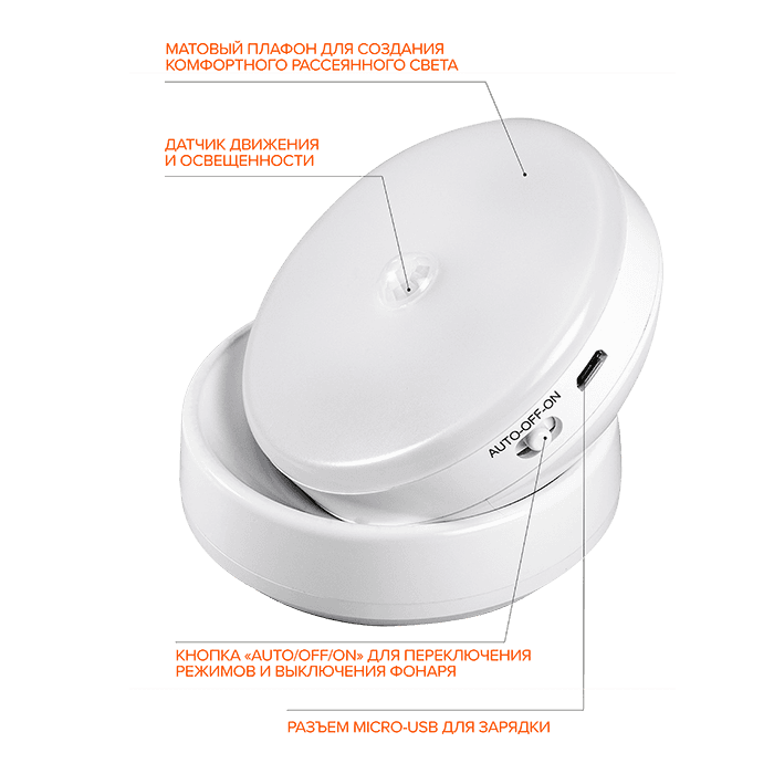 Jazzway Светильник JAZZway TS8-L6-Accu-wm тепл. свет, PIR - датчик .5035591 — миниатюра 3