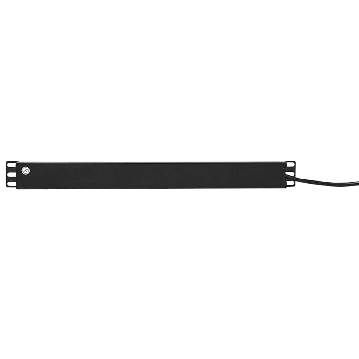EKF TERACOM PRO Блок розеток PDU 19" 1U 10А/250В 9 розеток Schuko шнур питания длиной 2 метра сечение 3x1,5 мм2 вилка C14 корпус алюминий черный — миниатюра 2
