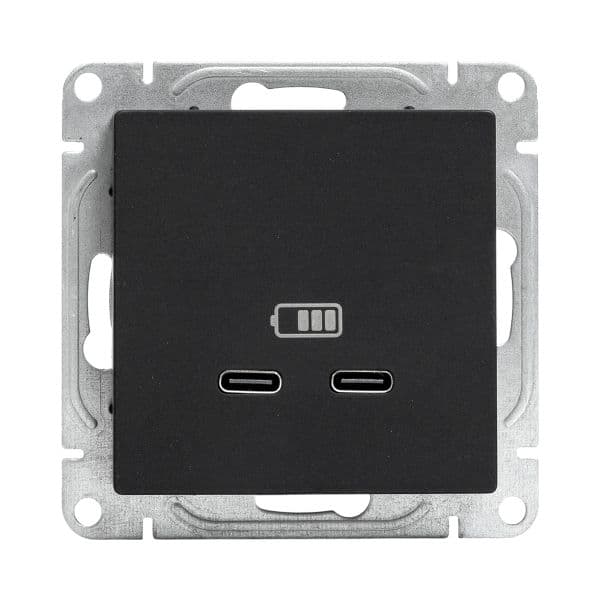 EKF Механизм розетки USB-C - 2шт, чёрный Эпика — миниатюра 5