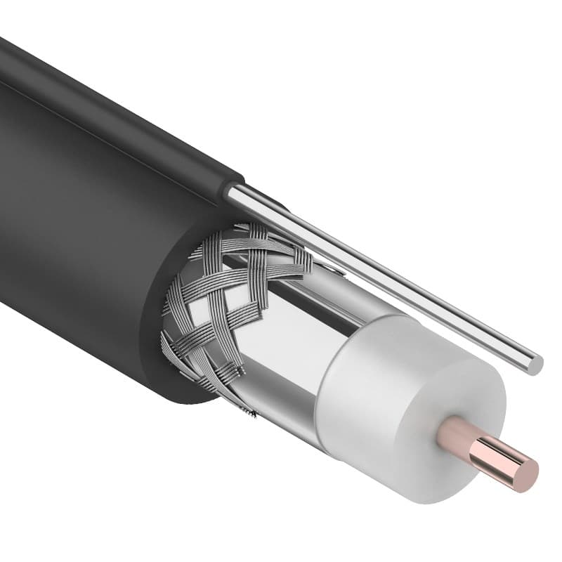 Кабель RG-11U (75 Ом) 305м OUTDOOR + ТРОС*1 Rexant 01-3021 — миниатюра 1