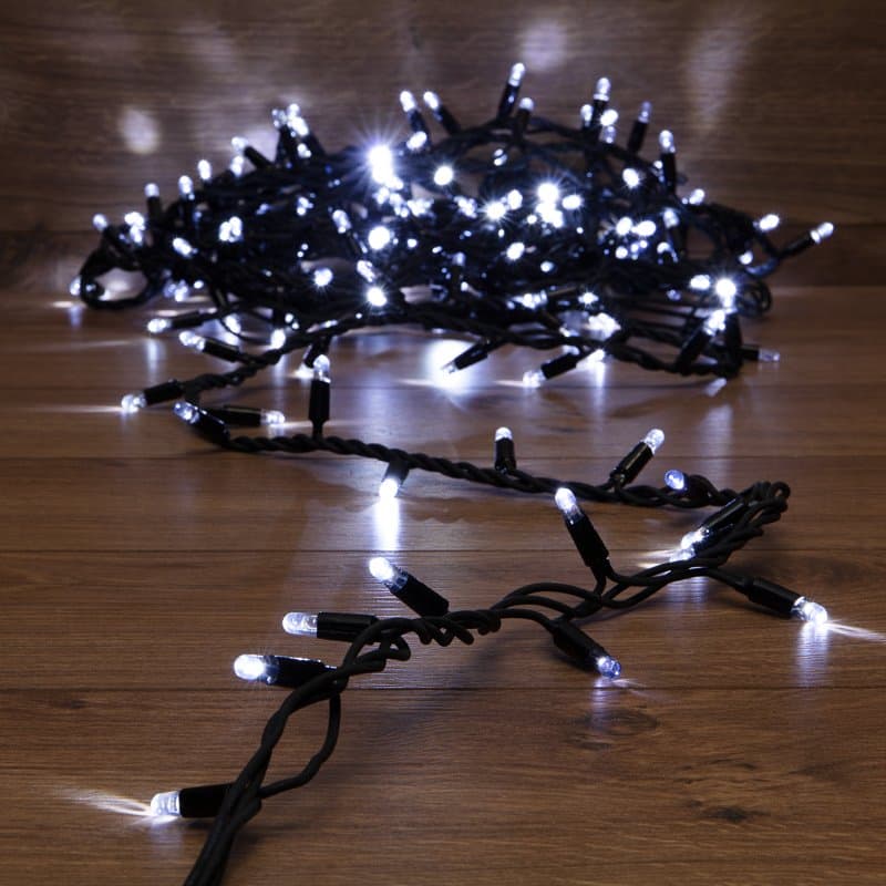 NEON-NIGHT Гирлянда модульная «Дюраплей LED» 10 м, 200 LED, черный каучук, цвет свечения белый с эффектом мерцания 315-195