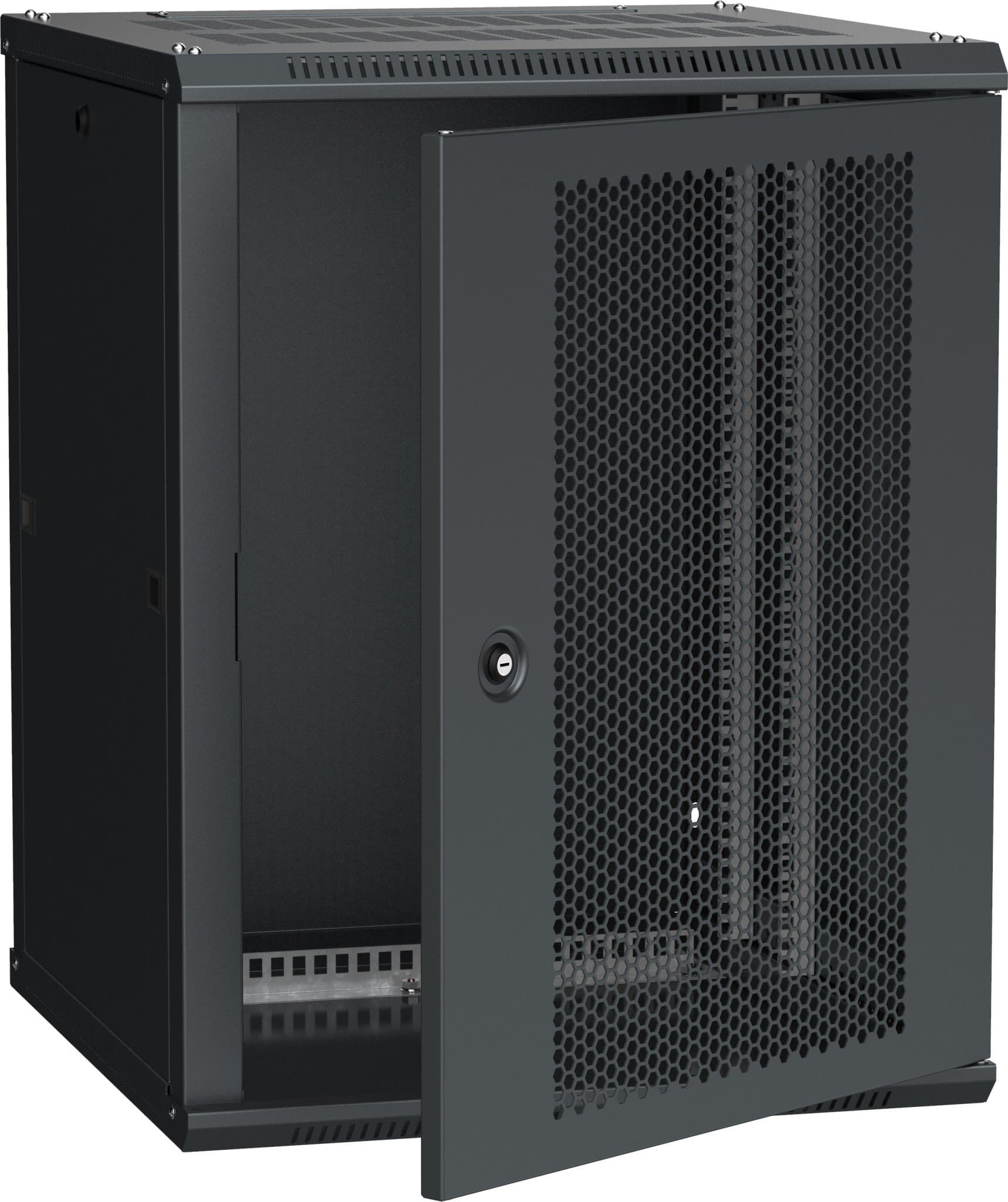 IEK LINEA W ITK Шкаф LINEA W 15U 600x600 мм дверь перфорированная, RAL9005 LWR5-15U66-PF