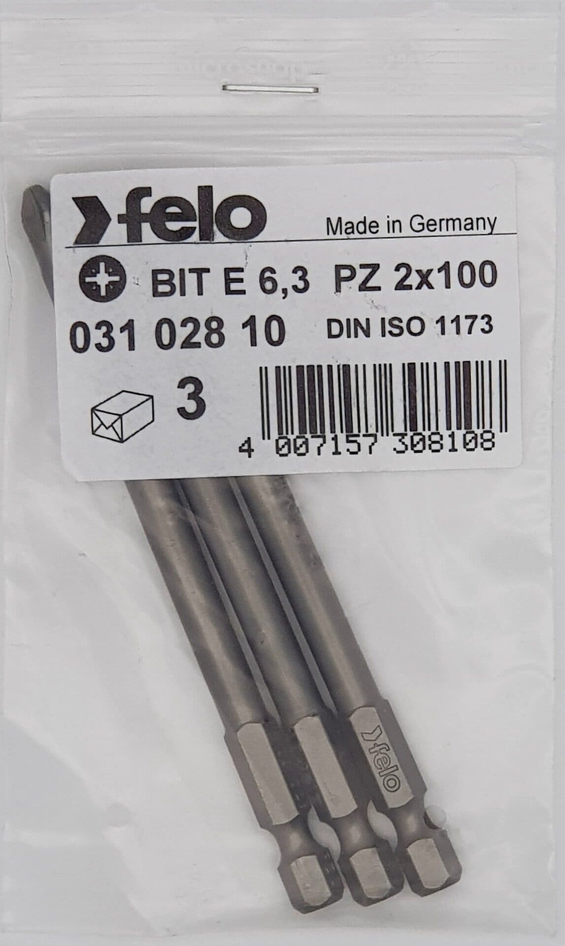 Felo Бита крестовая серия Industrial PZ 2X100, 3 шт 03102810 — миниатюра 2