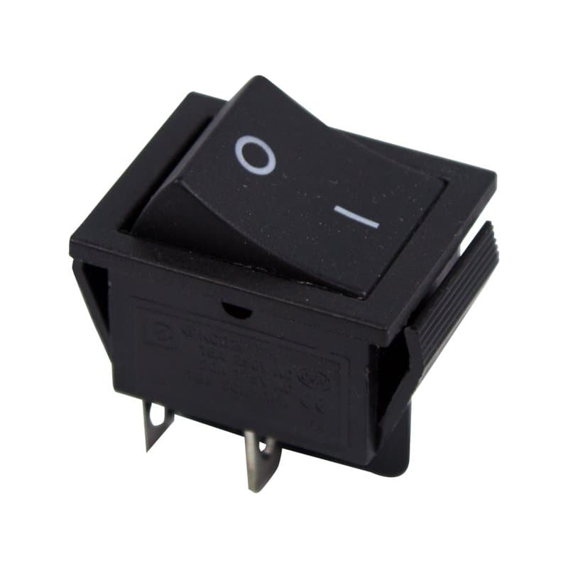 Выключатель клавишный 250V 15А (4с) (ON)-OFF черный Б/Фикс Rexant 36-2380