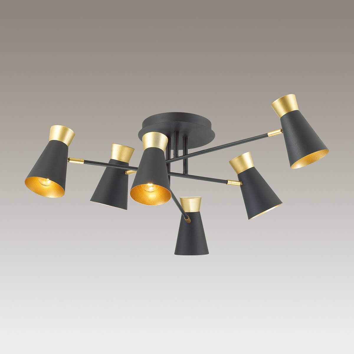 Lumion 3790/6C LN19 080 матовый черный, золотой Люстра потолочная E14  6*40W 220V LIAM — миниатюра 4