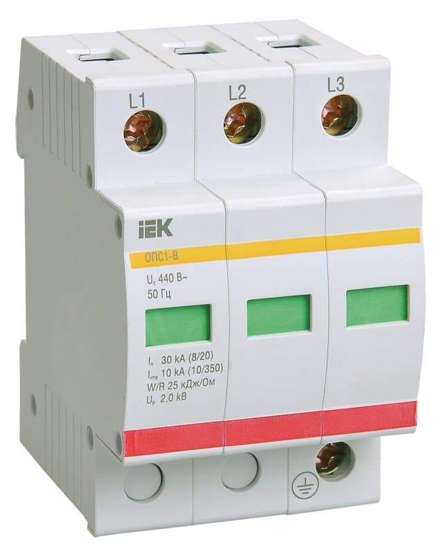 IEK KARAT Ограничитель имп. перенапр. ОПС1-B 3Р In=30kA Un=400B Im=60kA