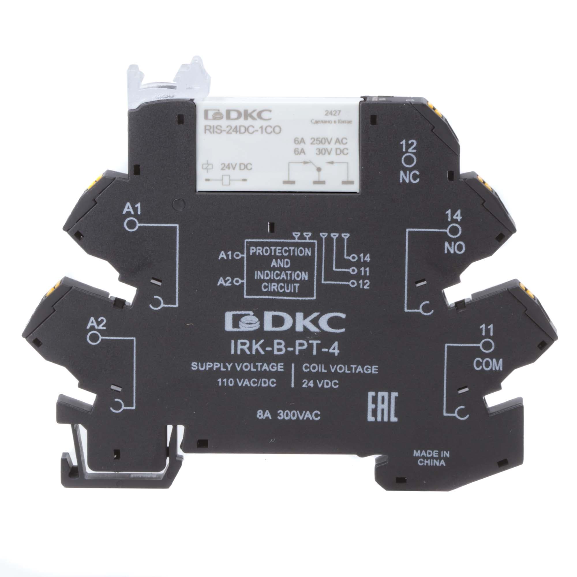 DKC Реле интерфейсное, 1CO, ком. ток 6А, AgSnO2, напряжение 110V AC/DC, push-in клеммы. — миниатюра 1