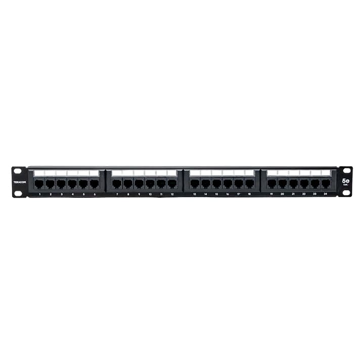 EKF Патч-панель TERACOM 19'' Cat.5E 1U неэкранированная UTP 24 порта RJ-45 110 IDC с органайзером — миниатюра 2