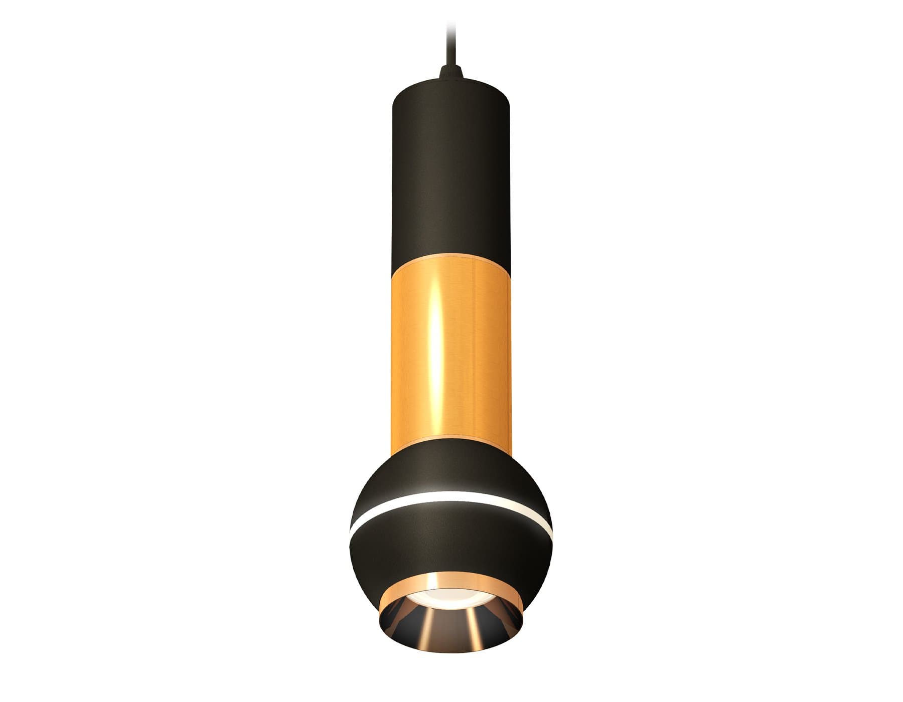 Ambrella Комплект подвесного светильника с дополнительной подсветкой XP1102030 SBK/PYG черный песок/золото желтое полированное MR16 GU5.3 LED 3W 4200K XP11020030 — миниатюра 1