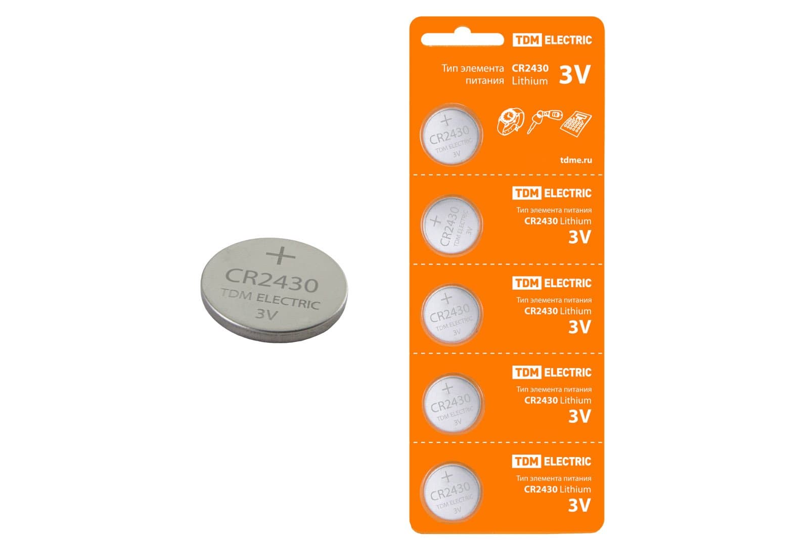 TDM Элемент питания CR2430 Lithium 3V BP-5 SQ1702-0030