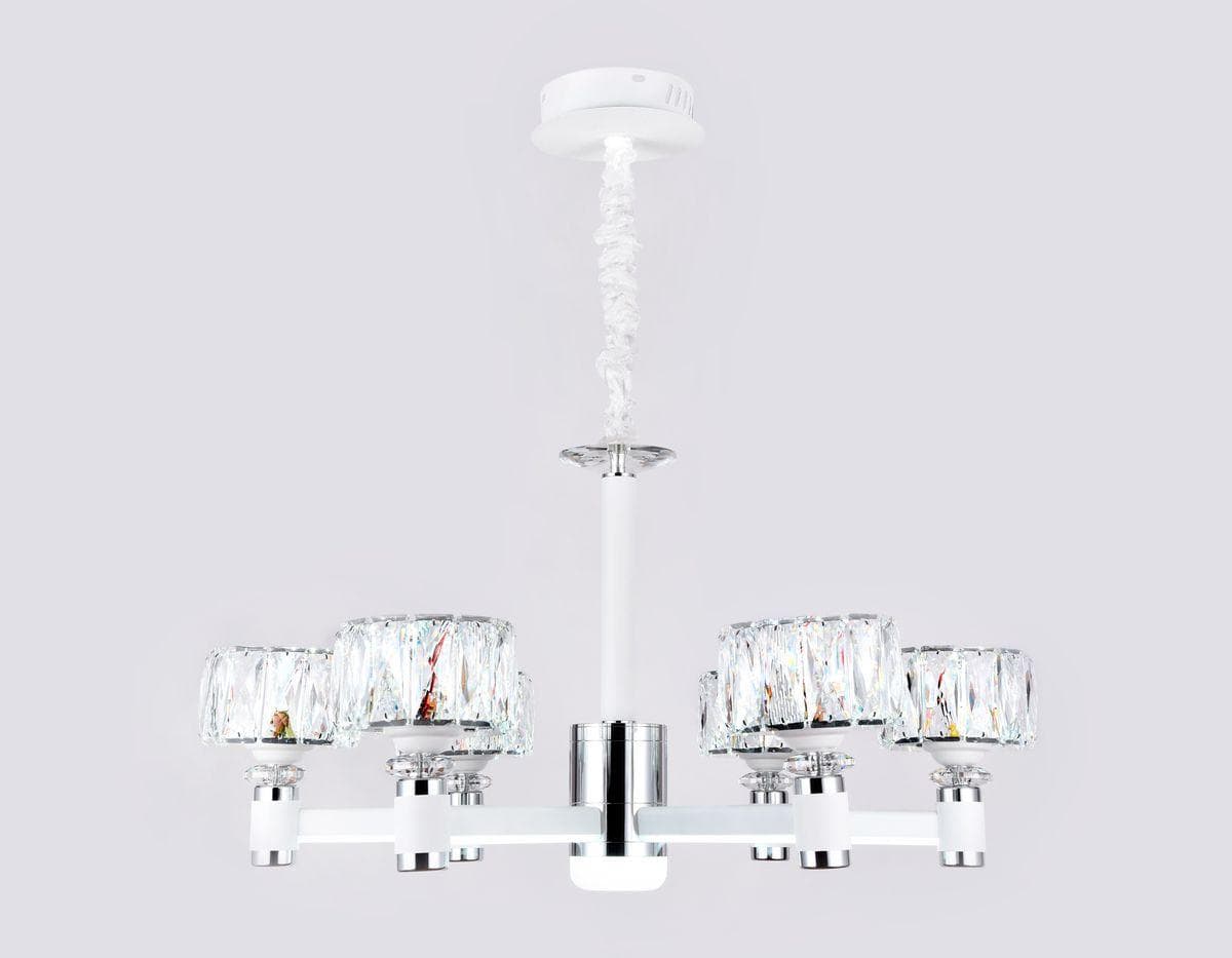 Ambrella Подвесная светодиодная люстра TR4518/6 WH/CH белый/хром 120W D730*370 (Без ПДУ) — миниатюра 2