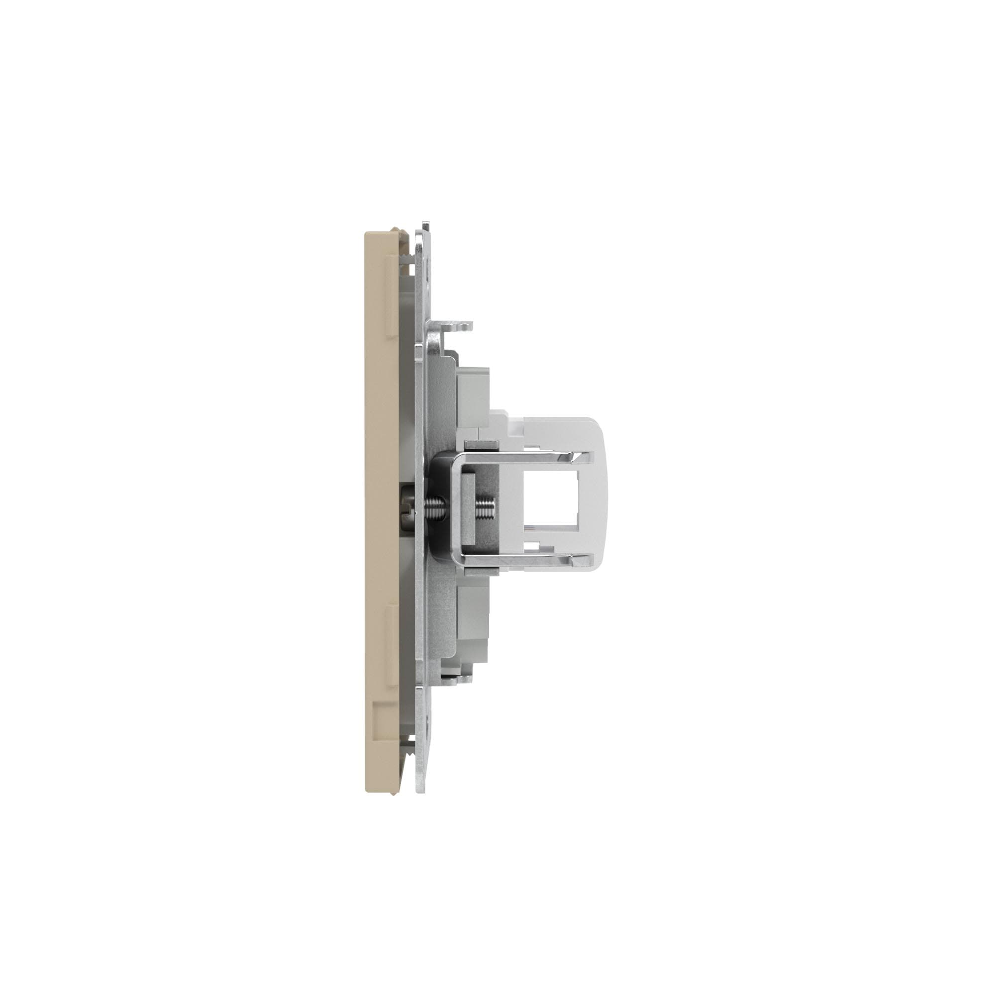 DKC KANT Компьютерная розетка RJ-45 без шторки, кат.6А одинарная,ванильный марципан — миниатюра 4