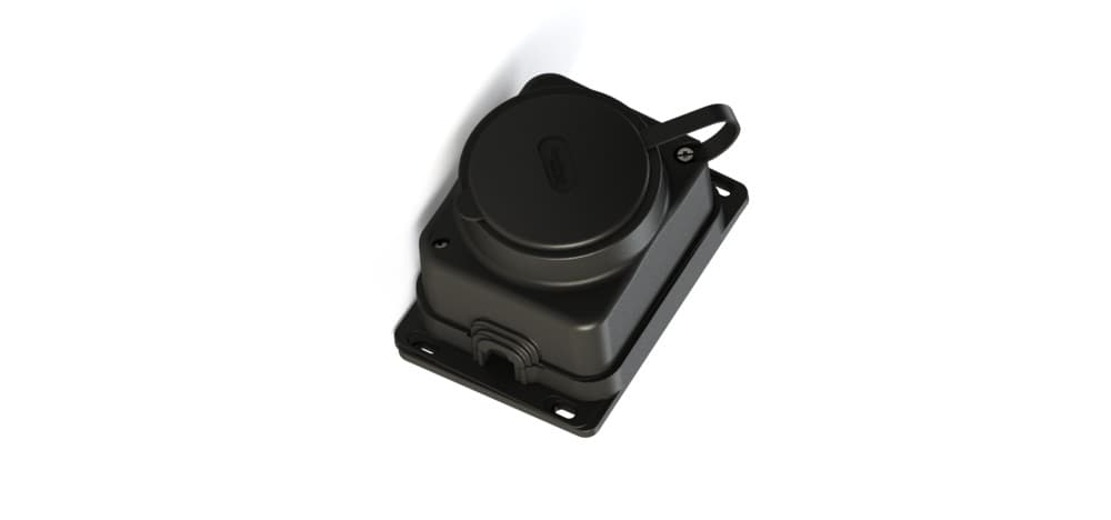 Systeme Electric MultiSet Черная Розетка 2К+З открытой установки каучуковая 16А/250В IP44