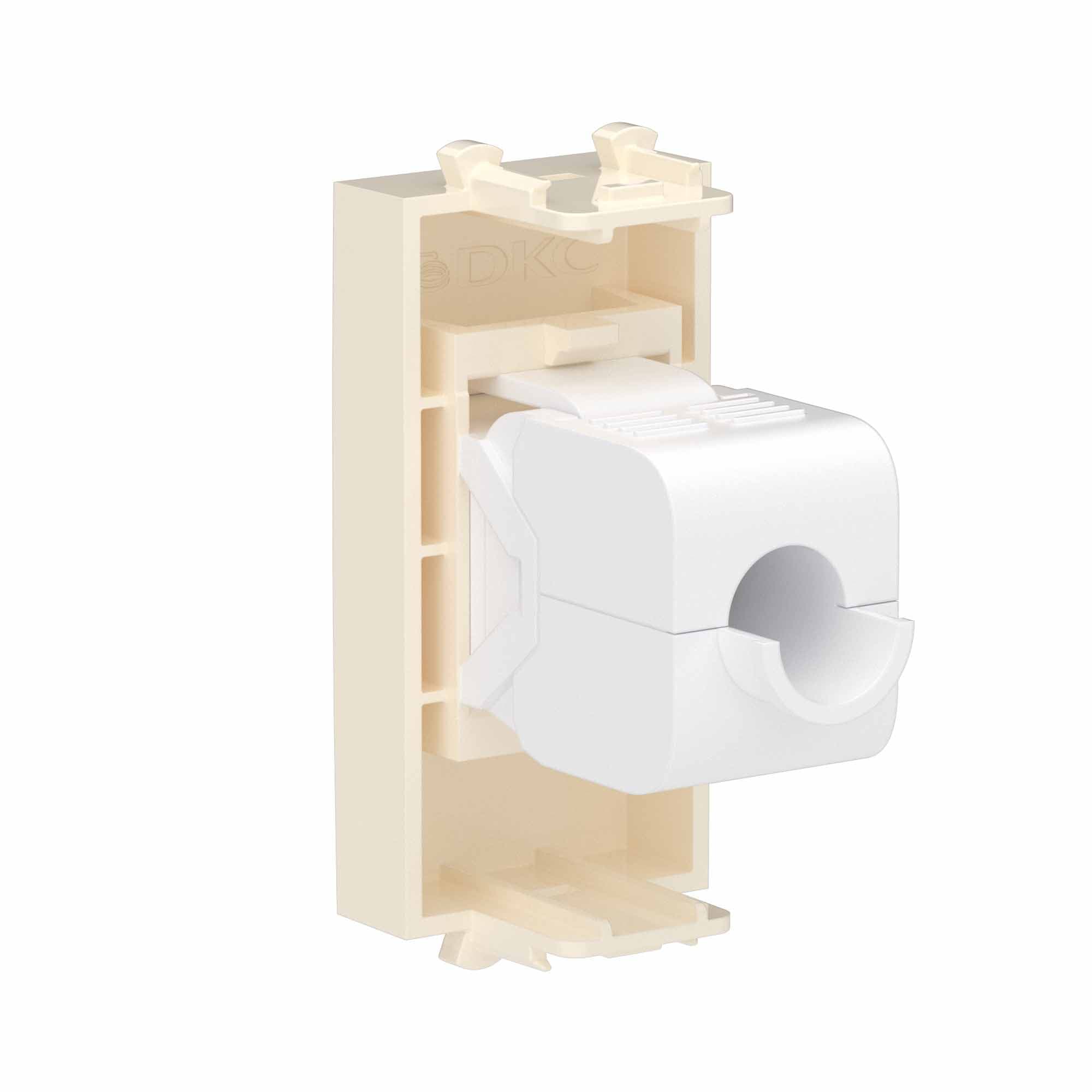 DKC Компьютерная розетка RJ-45 без шторки модульная, кат.6, "Avanti", "Ванильная дымка", 1 модуль — миниатюра 3