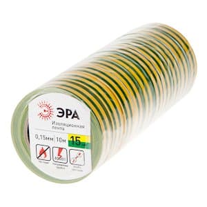 ЭРА 43942/43935 ПВХ-изолента 15мм*10м желто-зеленая — миниатюра 2