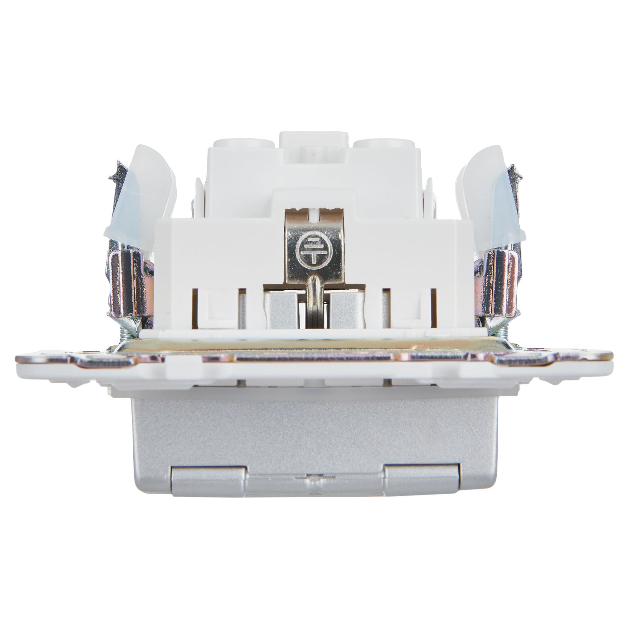 IEK SKANDY Серебряный Розетка с/з с защитными шторками и крышкой 16А IP44 SK-R11S — миниатюра 5