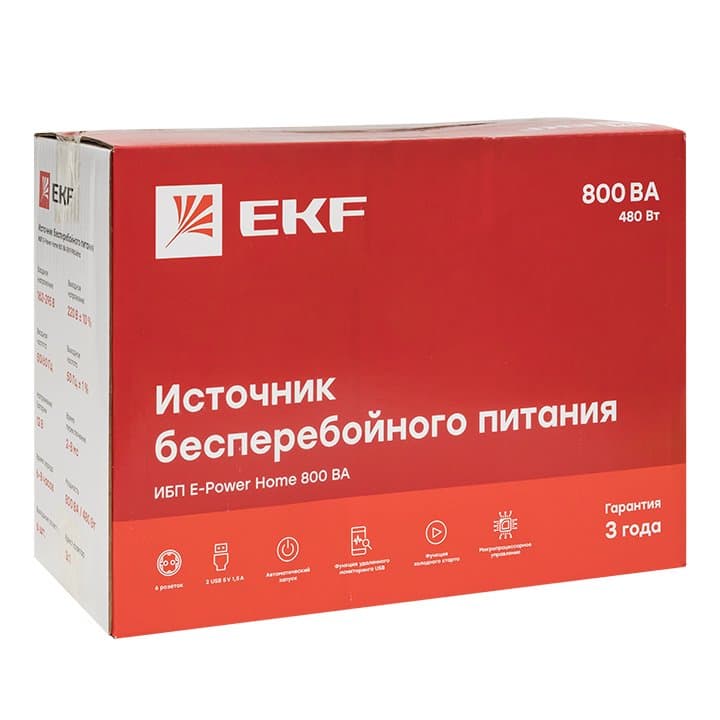 EKF PROxima Источник Бесперебойного Питания Линейно-интерактивный E-Power Home 800 ВА — миниатюра 2