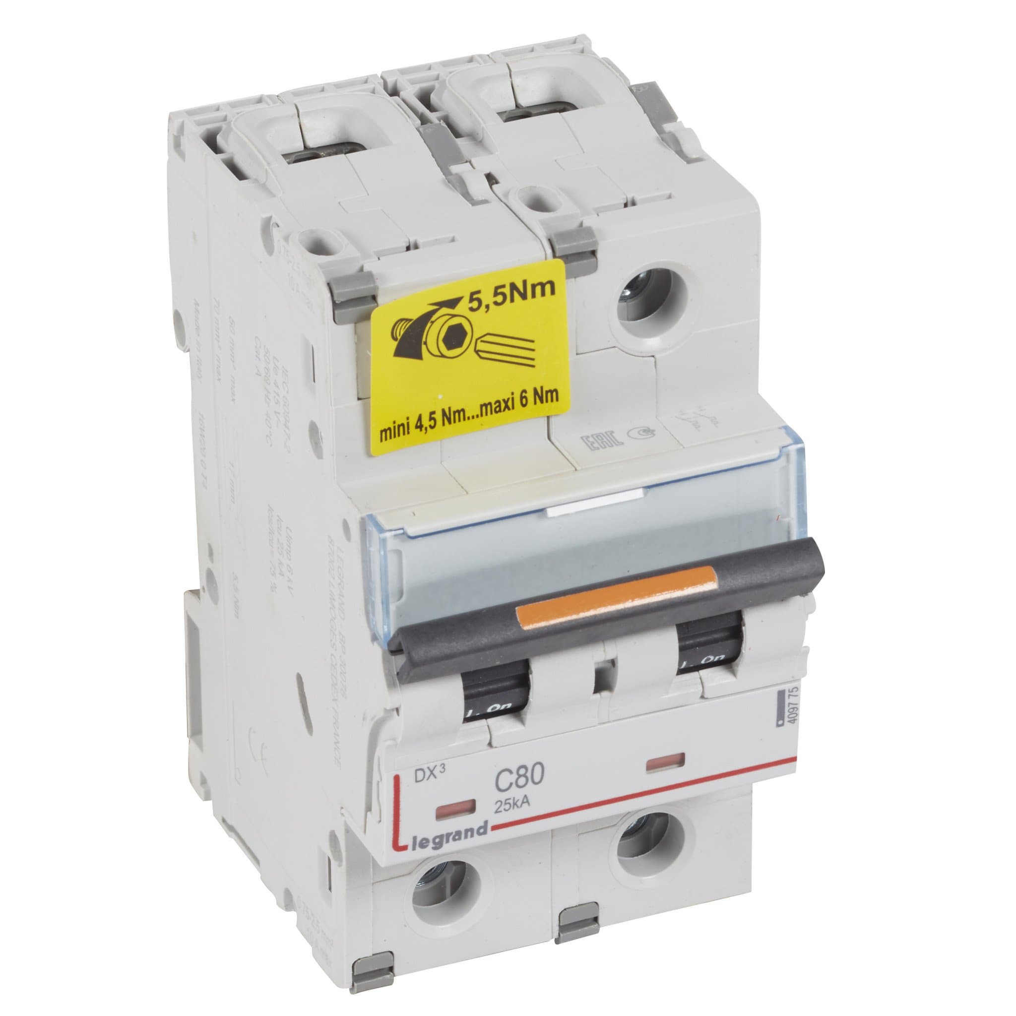 Legrand DX3 Автоматический выключатель 2P C80 25кА 409775