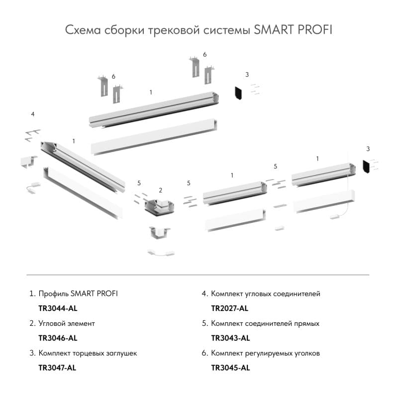 Denkirs TR3047-AL Комплект торцевых заглушек для профиля SMART PROFI — миниатюра 4
