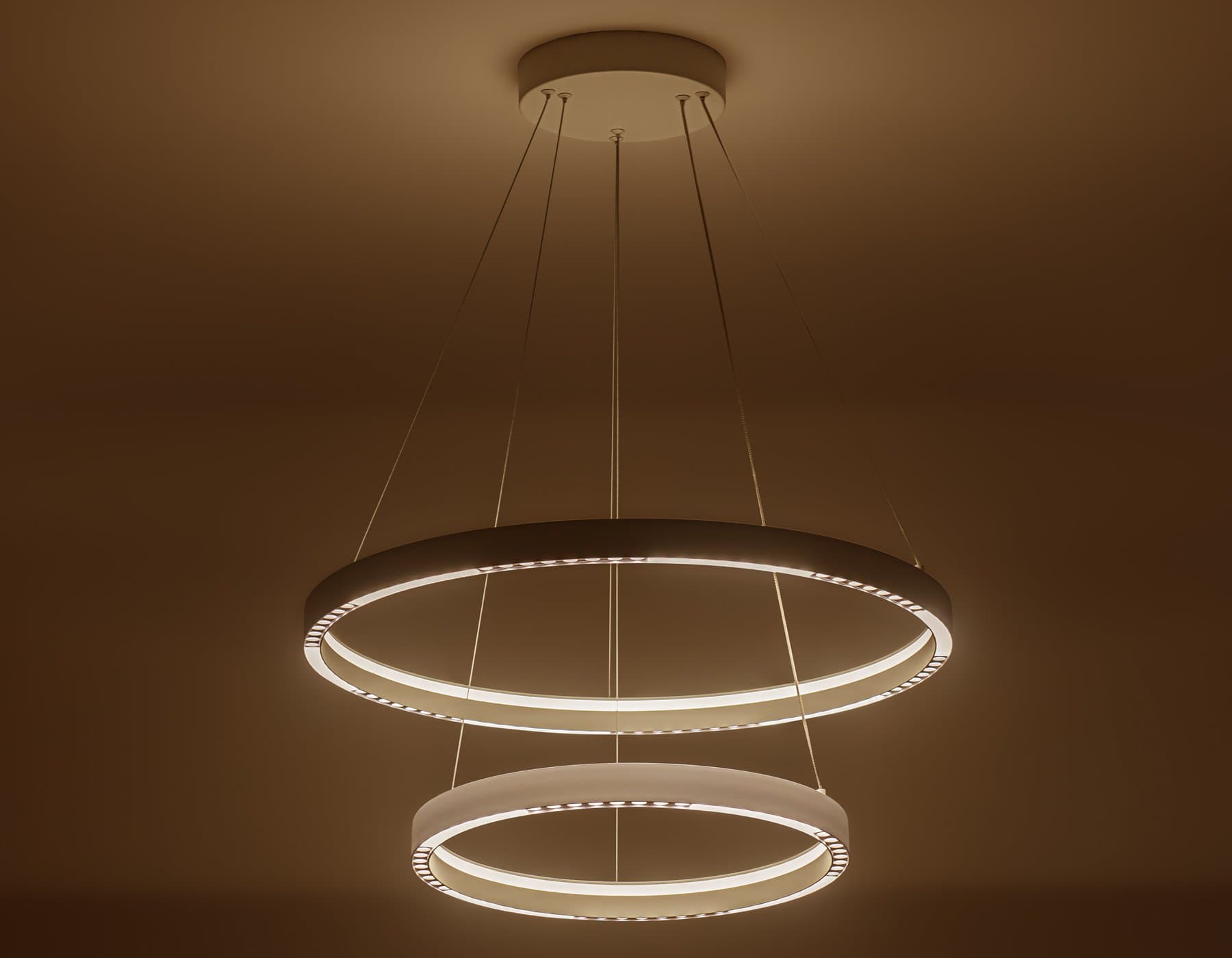 Ambrella Светильник подвесной светодиодный FL5862/2 WH белый 45W 3000K/4200K/6400K D600/400*830 (без ПДУ) — миниатюра 4