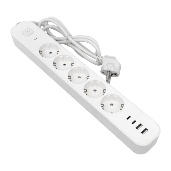 EKF Удлинитель LUX 5 гнезд 2USB 2,4А+2type-C 3 метра 1,5мм2 — миниатюра 1
