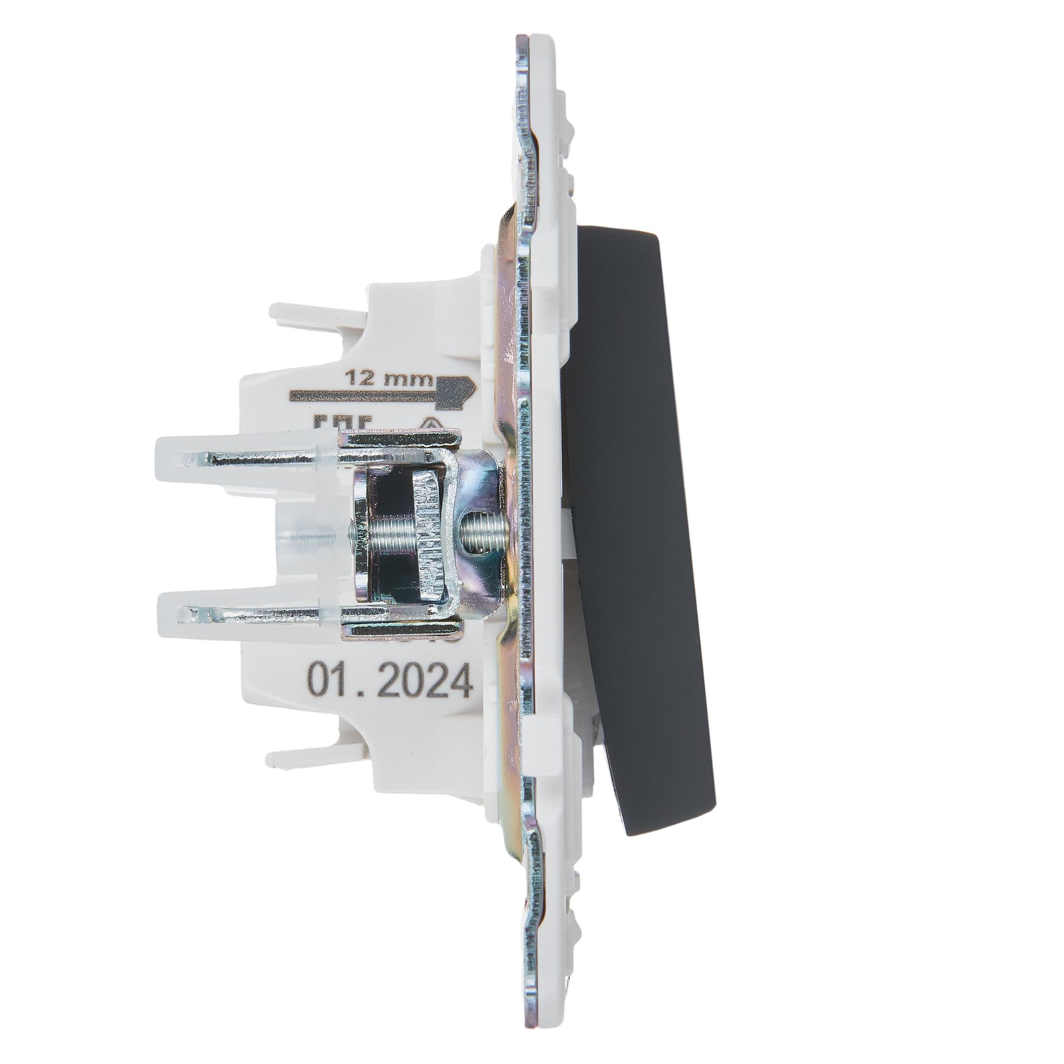 IEK SKANDY Графит Выключатель 1-клавишный проходной 10А SK-V02G — миниатюра 4