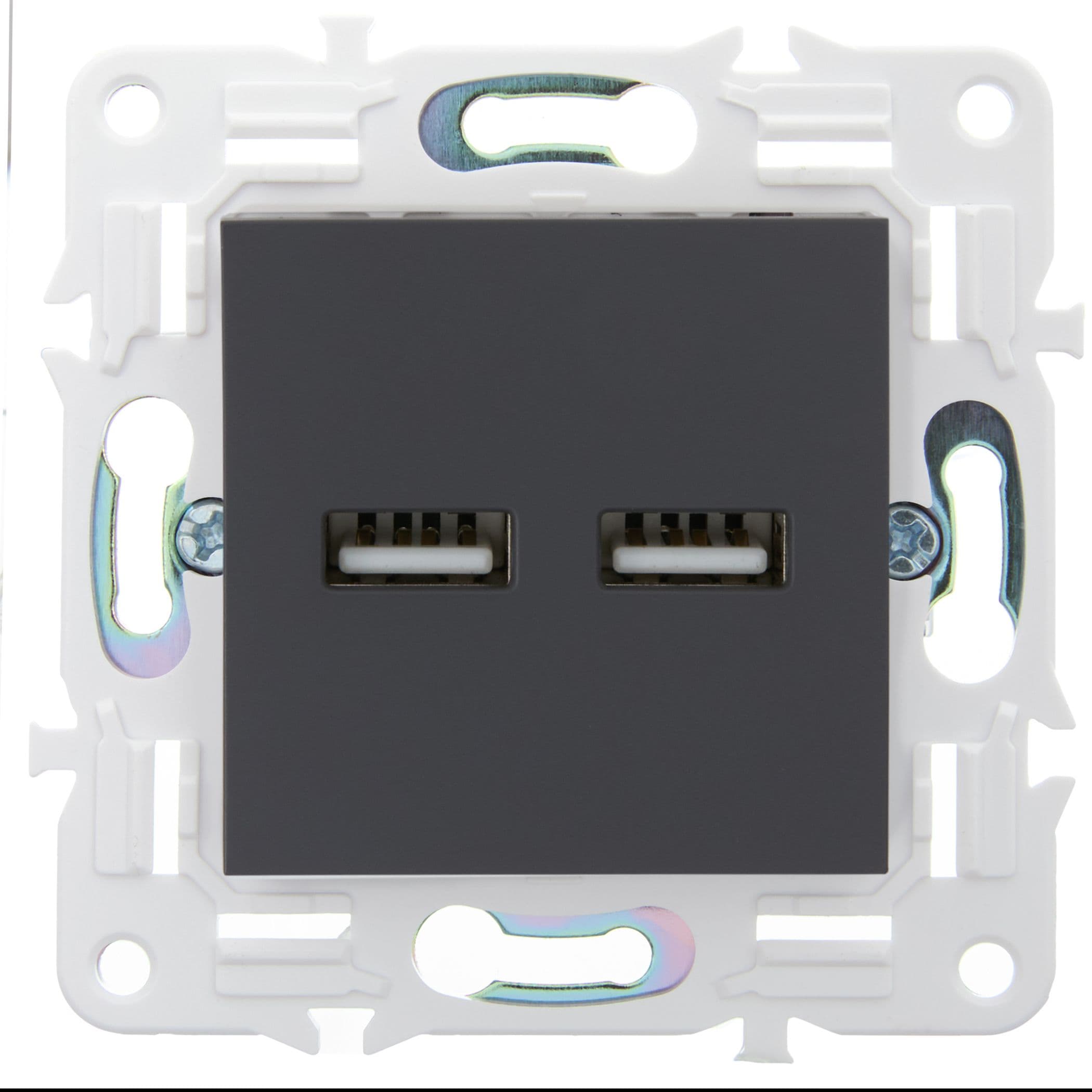IEK SKANDY Титан Розетка USB A+A 3,1А SK-R15T — миниатюра 2