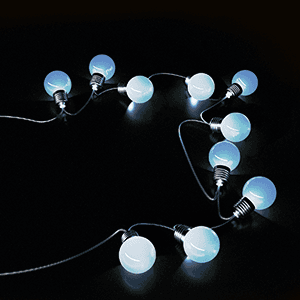 Gauss Гирлянда садовая на солнечной батарее 10 LED ламп Большие Шары Белый свет Solar, 1/24 GS033