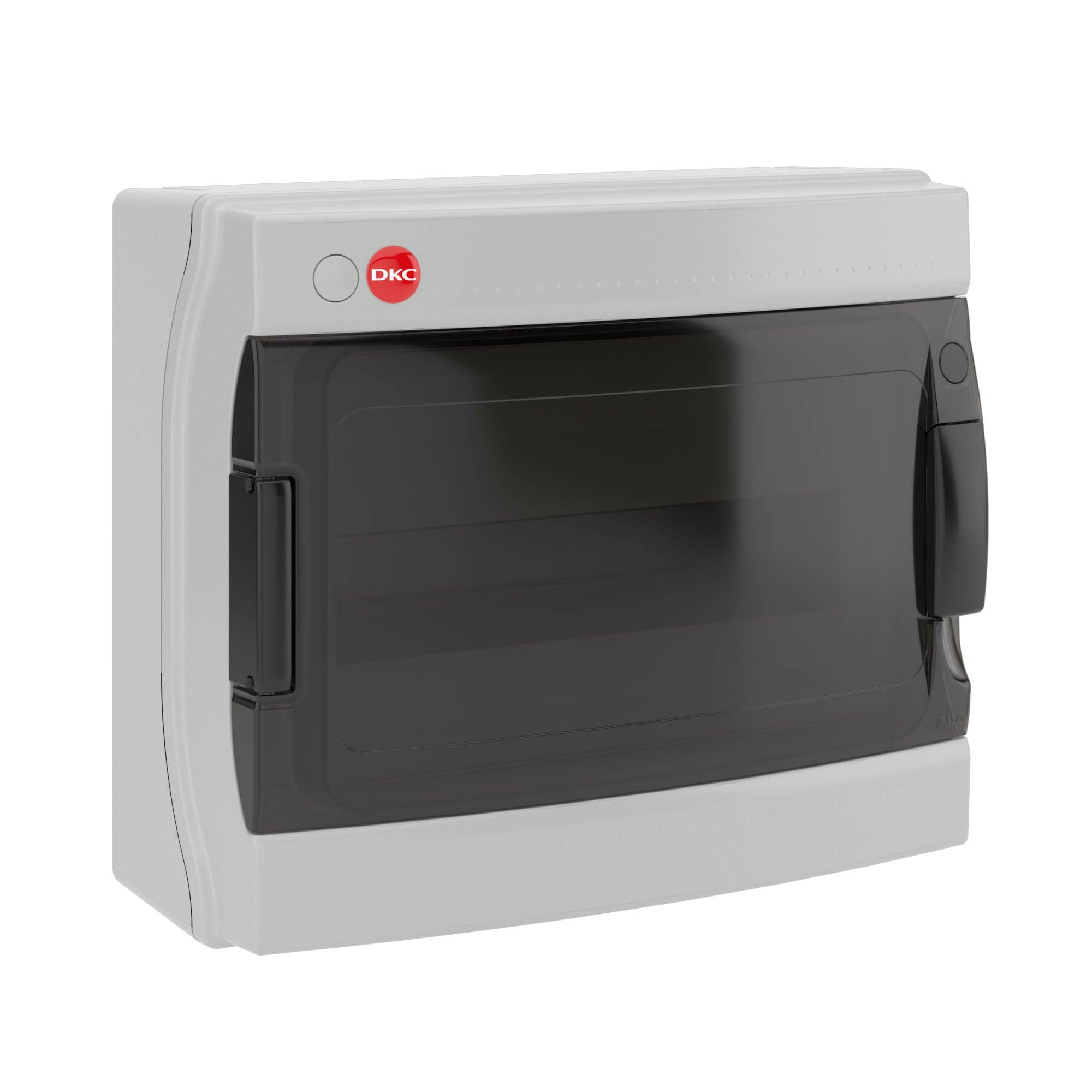 DKC Щиток настенный с дверцей 12 мод.,IP65, серый, с клеммным блоком 63А