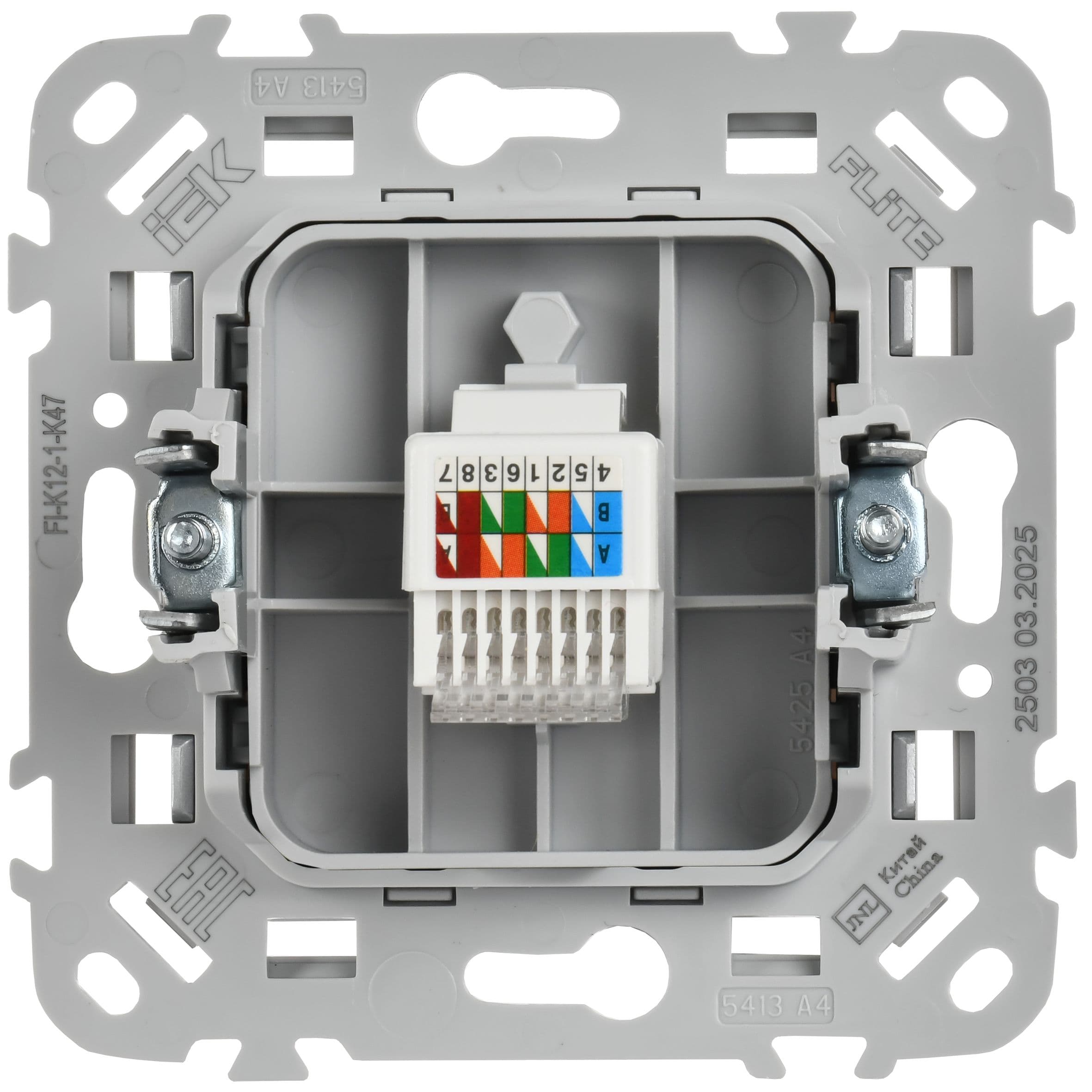 IEK FLITE Алюминий Розетка компьютерная RJ45 категория 5Е UTP — миниатюра 3